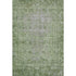 5' X 8' Fern Green And Silver Oriental Washable Area Rug With UV Protection