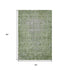 5' X 8' Fern Green And Silver Oriental Washable Area Rug With UV Protection