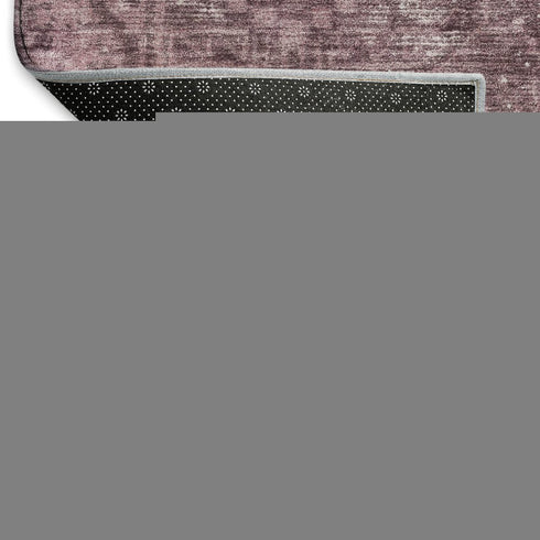 5' X 8' Merlot And Silver Oriental Washable Area Rug With UV Protection