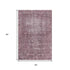 5' X 8' Merlot And Silver Oriental Washable Area Rug With UV Protection