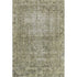 8' Olive Green And Silver Oriental Washable Area Rug With UV Protection