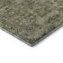 8' Olive Green And Silver Oriental Washable Area Rug With UV Protection