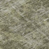 8' Olive Green And Silver Oriental Washable Area Rug With UV Protection