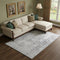 9' X 12' Charcoal And Silver Oriental Washable Area Rug With UV Protection
