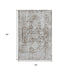5' X 8' Chocolate And Ivory Oriental Washable Area Rug With UV Protection