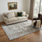 5' X 8' Chocolate And Ivory Oriental Washable Area Rug With UV Protection