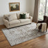 5' X 8' Chocolate And Ivory Oriental Washable Area Rug With UV Protection