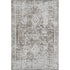 5' X 8' Chocolate And Ivory Oriental Washable Area Rug With UV Protection