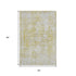 5' X 8' Gold And Silver Oriental Washable Area Rug With UV Protection