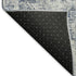 8' Navy Blue And Silver Oriental Washable Area Rug With UV Protection