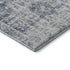 8' Navy Blue And Silver Oriental Washable Area Rug With UV Protection