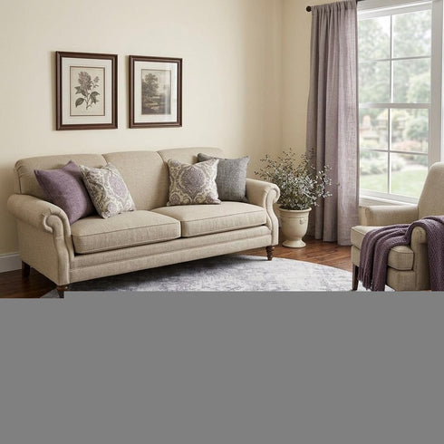 8' X 8' Plum And Silver Oriental Washable Round Rug With UV Protection