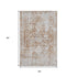 5' X 8' Terra Cotta And Silver Oriental Washable Area Rug With UV Protection