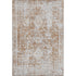 5' X 8' Terra Cotta And Silver Oriental Washable Area Rug With UV Protection