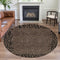 8' X 8' Brown And Black Animal Print Washable Round Rug With UV Protection