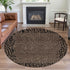 8' X 8' Brown And Black Animal Print Washable Round Rug With UV Protection