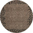 8' X 8' Brown And Black Animal Print Washable Round Rug With UV Protection
