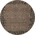 8' X 8' Brown And Black Animal Print Washable Round Rug With UV Protection
