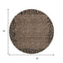 8' X 8' Brown And Black Animal Print Washable Round Rug With UV Protection
