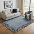 5' X 8' Blue And Black Animal Print Washable Area Rug With UV Protection
