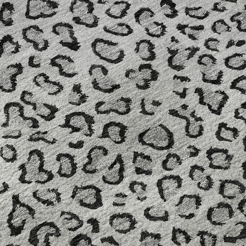 5' X 8' Gray And Black Animal Print Washable Area Rug With UV Protection