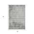 5' X 8' Charcoal And Ivory Damask Washable Area Rug With UV Protection