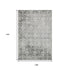 9' X 12' Charcoal And Ivory Damask Washable Area Rug With UV Protection