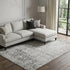 9' X 12' Charcoal And Ivory Damask Washable Area Rug With UV Protection