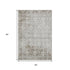 5' X 8' Chocolate And Ivory Damask Washable Area Rug With UV Protection