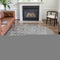 8' X 8' Chocolate And Ivory Damask Washable Round Rug With UV Protection