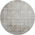 8' X 8' Chocolate And Ivory Damask Washable Round Rug With UV Protection