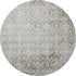 8' X 8' Chocolate And Ivory Damask Washable Round Rug With UV Protection
