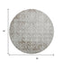 8' X 8' Chocolate And Ivory Damask Washable Round Rug With UV Protection