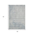 5' X 8' Denim Blue And Ivory Damask Washable Area Rug With UV Protection