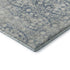 5' X 8' Denim Blue And Ivory Damask Washable Area Rug With UV Protection