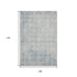 9' X 12' Denim Blue And Ivory Damask Washable Area Rug With UV Protection
