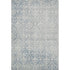 9' X 12' Denim Blue And Ivory Damask Washable Area Rug With UV Protection