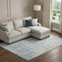 9' X 12' Denim Blue And Ivory Damask Washable Area Rug With UV Protection