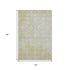 5' X 8' Gold And Ivory Damask Washable Area Rug With UV Protection