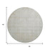 8' X 8' Tan And Ivory Damask Washable Round Rug With UV Protection