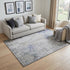 5' X 8' Brown Gray And Purple Abstract Washable Area Rug With UV Protection