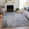 9' X 12' Brown Gray And Purple Abstract Washable Area Rug With UV Protection