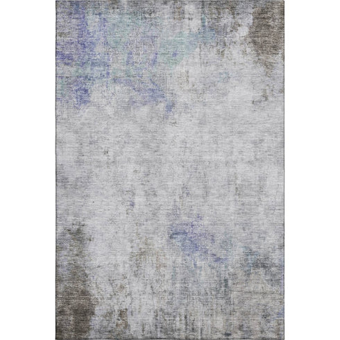9' X 12' Brown Gray And Purple Abstract Washable Area Rug With UV Protection