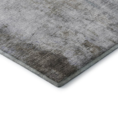 9' X 12' Brown Gray And Purple Abstract Washable Area Rug With UV Protection