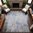 9' X 12' Brown Gray And Purple Abstract Washable Area Rug With UV Protection
