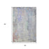5' X 8' Purple Blue And Gray Abstract Washable Area Rug With UV Protection