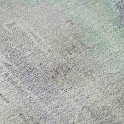 5' X 8' Purple Blue And Gray Abstract Washable Area Rug With UV Protection