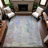 9' X 12' Purple Blue And Gray Abstract Washable Area Rug With UV Protection