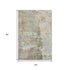 5' X 8' Brown Beige And Blue Abstract Washable Area Rug With UV Protection