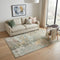 5' X 8' Brown Beige And Blue Abstract Washable Area Rug With UV Protection